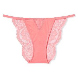 Victorias Secret Very Sexy Sheer Chantilly Lace String Cheekini panty pink M